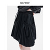 SELFWHO美式复古pu皮短裙女2024秋新款高腰包臀a字抽绳花苞半身裙 商品缩略图3