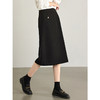 【69元福袋，不支持退换】熙世界不规则搭片半身裙女秋季2025新款高腰显瘦黑色中长a字裙子 商品缩略图0