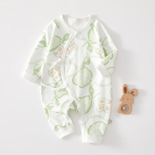 【系绳蝴蝶衣 环保印染 萌趣可爱又健康】新生婴儿蝴蝶衣 初生纯棉无骨哈衣爬服 春秋宝宝秋季衣服 婴儿连体衣-QQ 商品图8