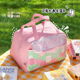 【卡通保温包 冷暖两用】开学季手提保温包 上班族学生便携餐包 袋子野餐饭盒 收纳袋 提拿舒适 加厚铝箔 保鲜持久-QQ