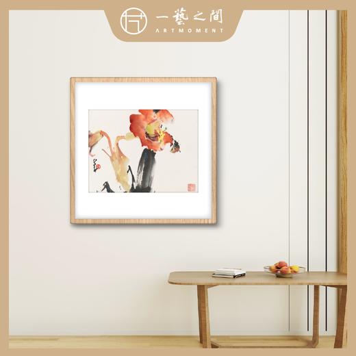 高清复制画 赵少昂《小品花鸟（二）》48cm*48cm 含框 复制装饰画 新中式风格轻盈高清雅致好搭配茶室客厅书房办公室已装框 商品图2