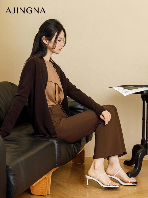 【商场同款】阿菁娜2024秋季新款一片式针织开衫A29Q318029 商品图1