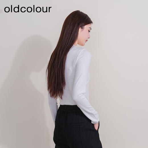 oldcolour欧珂冬季新款时尚修身纯色半高领长袖T恤女P440202A1 商品图4