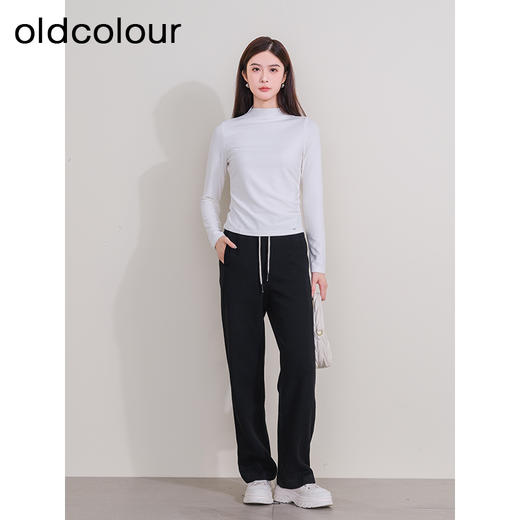 oldcolour欧珂2023冬季新款休闲高腰修身长裤女P410708A1 商品图3