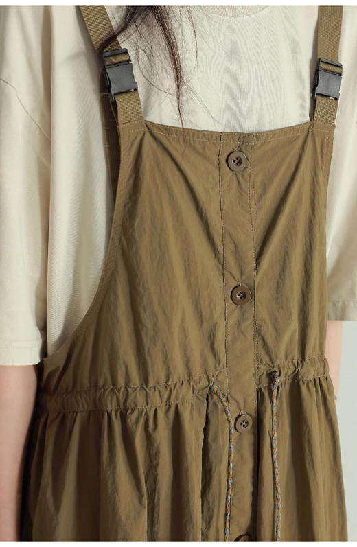 裁缝学苑AS325户外背带裙日系工装风小众设计感宽松百搭休闲长裙 商品图5