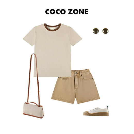 COCO ZONE 复古牛仔短裤通勤风感洗水裤子 23C18950 商品图4