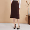 EITIE爱特爱气质优雅高级咖色高腰包臀过膝a字半身裙秋季新款D2406401 商品缩略图2
