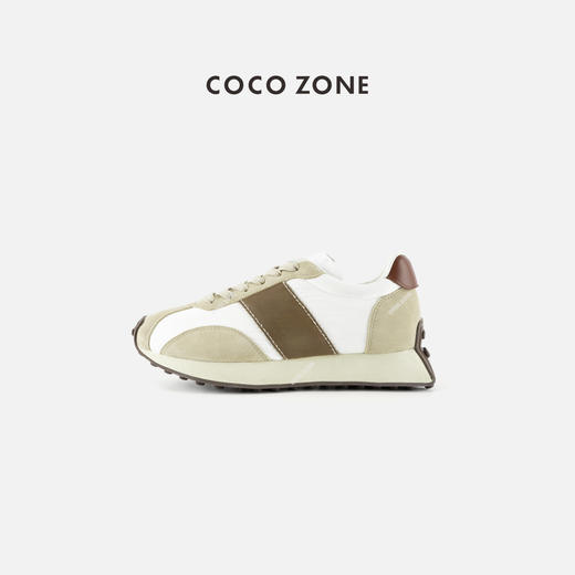 COCO ZONE 设计感拼色系带休闲鞋时尚女士德训鞋CC2C1777 商品图0