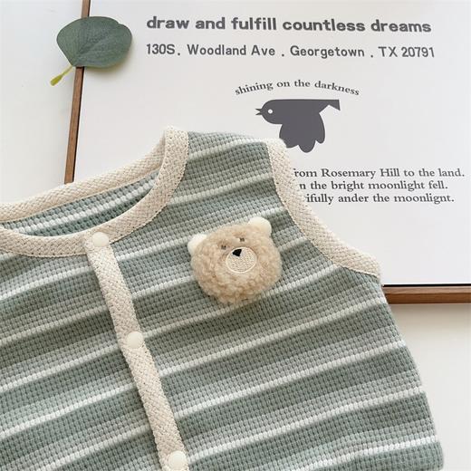 【儿童卡通小熊马甲条纹】2024秋季新品男宝宝1-3岁百搭韩版婴儿马甲 商品图3