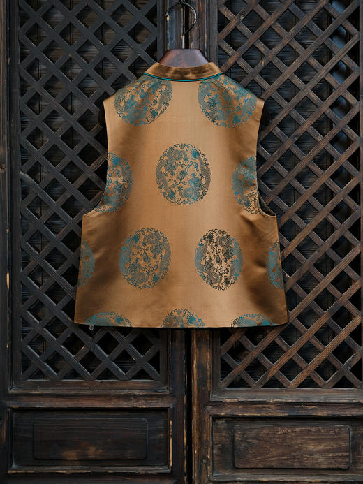 盛唐婧 |中式国风库缎圆满立领马甲 商品图4