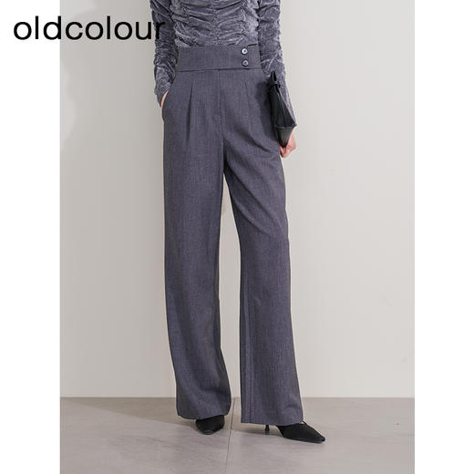 oldcolour欧珂2023冬季休闲时尚高腰修身长裤女P410701A1 商品图0