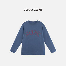 COCO ZONE 100棉设计感字母长袖简约圆领卫衣CC2C1750