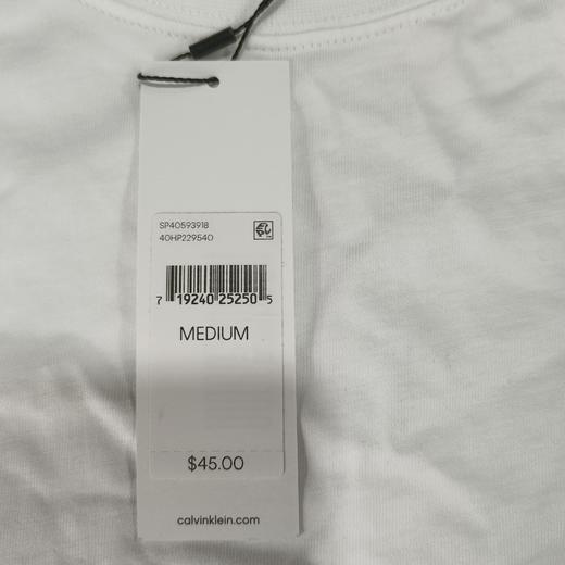 瑕疵Calvin Klein/CK男士纯棉休闲时尚OVER SIZE纯色短袖T恤 商品图4