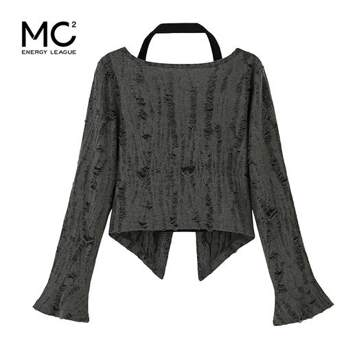 破坏感假两件挂脖暗黑辣妹上衣C4232613 商品图4