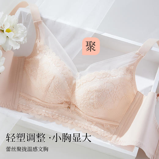 雅黛丽内衣女小胸聚拢显大性感蕾丝文胸收副乳防下垂调整型胸罩女 商品图0