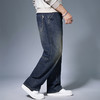 【新款DMH】大依优型大码半松紧腰直筒牛仔裤加肥加大宽松男士胖子300斤显瘦潮流弹力舒适 商品缩略图2