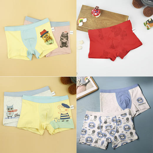 【特价】【3条】男童女童卡通平角三角内裤【TK23360M/W】 商品图4