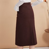 EITIE爱特爱气质优雅高级咖色高腰包臀过膝a字半身裙秋季新款D2406401 商品缩略图4