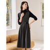 【1件65折】熙世界气质无袖毛呢背心连衣裙秋装新款高级感灰色V领收腰裙子 商品缩略图0