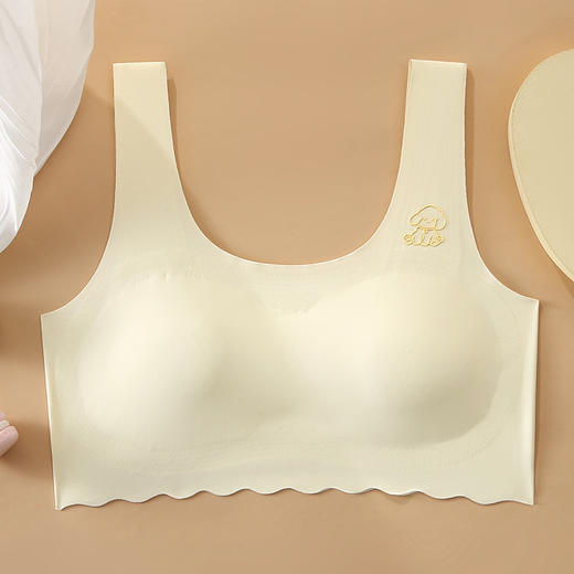 【少女发育期&背心款，大大降低少女的排斥心理】固定杯一体式无痕 少女学生发育期内衣 冰丝运动背心文胸 女童青春期内衣-QQ 商品图6