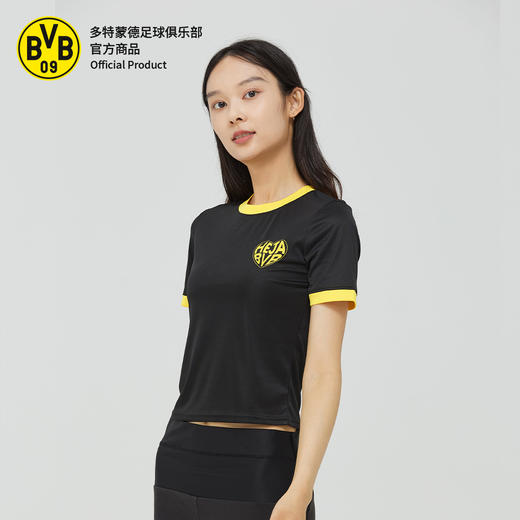【官方正版】多特蒙德足球俱乐部｜黄黑之心女生T恤足球迷撞色速干短袖 商品图1
