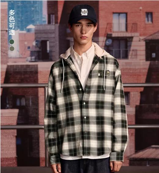 【大都会】AARON CHANG联名 TeenieWeenie小熊男装格纹衬衫2024秋季新款 商品图0