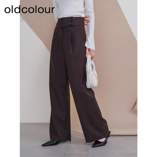 oldcolour欧珂2023冬季休闲时尚高腰修身长裤女P410701A1 商品图1