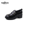 Safiya/索菲娅2024复古英伦风增高厚底漆皮圆头百搭JK小皮鞋 SF43112081 商品缩略图3