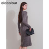 oldcolour冬季新款纯色优雅简约气质V领长款针织连衣裙P441001A1 商品缩略图3
