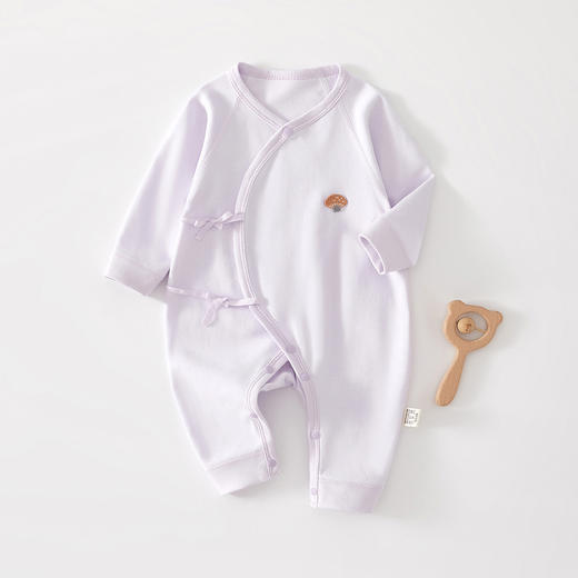 【系绳蝴蝶衣 环保印染 萌趣可爱又健康】新生婴儿蝴蝶衣 初生纯棉无骨哈衣爬服 春秋宝宝秋季衣服 婴儿连体衣-QQ 商品图11