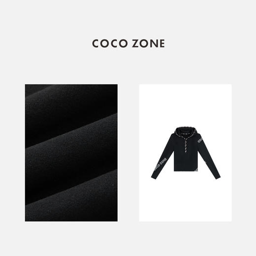 COCO ZONE 设计感撞色V领长袖T恤时尚休闲上衣CC2C1896 商品图2