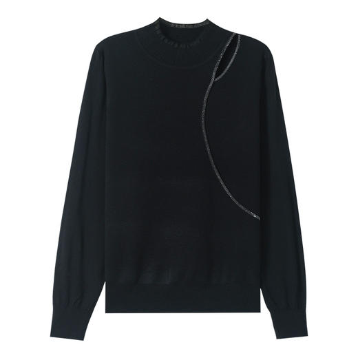 CC-28-1225打底衫女2024新款秋冬设计感半高领毛衣洋气时尚针织打底衫上衣 商品图4