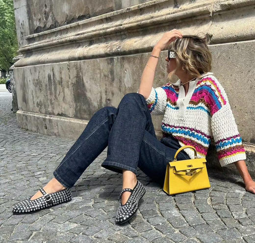 86-1 alaia 设计师款 满钻 玛丽珍芭蕾鞋 肥脚也准码 我36.5穿37 极限特惠 商品图11