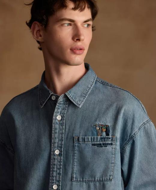 【大都会】AARON CHANG联名 TeenieWeenie小熊男装牛仔衬衫2024秋季新款 已售 0 商品图3