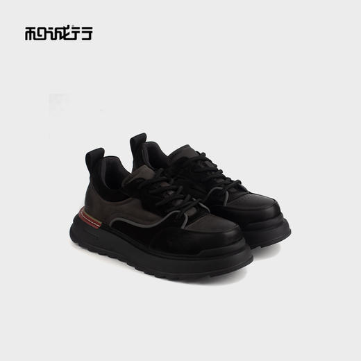 和诚行 2024秋冬新款时尚厚底休闲鞋男士百搭系带复古板鞋0551164 商品图4