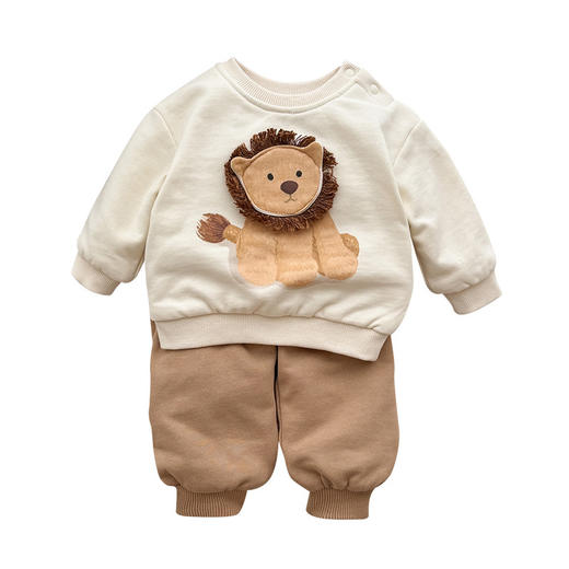 【儿童秋季卫衣裤子两件套】长毛狮子男宝宝衣服婴儿春秋男童长袖套装 商品图4