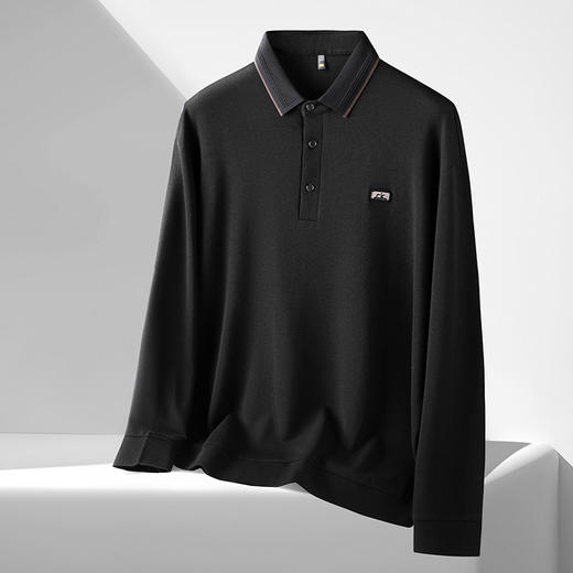 【新款DDS】大依优型大码长袖Polo衫翻领男装加肥加大体恤大号上衣胖子 商品图1