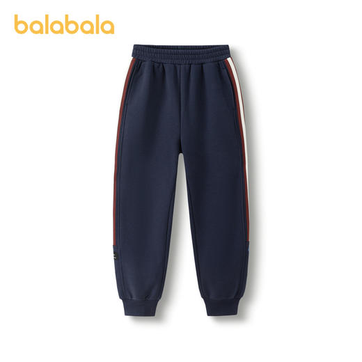 巴拉巴拉童装男童长裤加绒中大童裤子秋冬新款撞色束脚裤子潮 商品图4