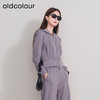 oldcolour冬季新款灰色简约休闲修身连帽短款卫衣外套女P410202A1 商品缩略图1