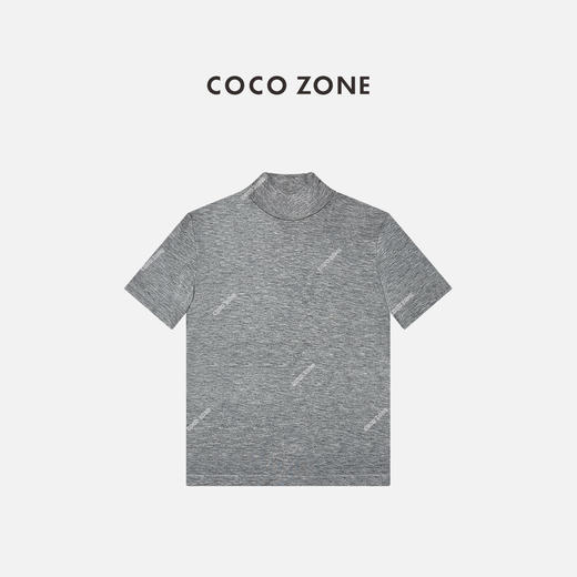 COCO ZONE 简约纯色立领短袖T恤别致休闲女上衣CC1C1915 商品图0