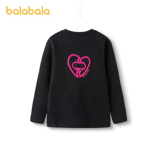 巴拉巴拉童装儿童长袖T恤女童加绒大童保暖内搭上衣圆领时尚潮酷 商品图2