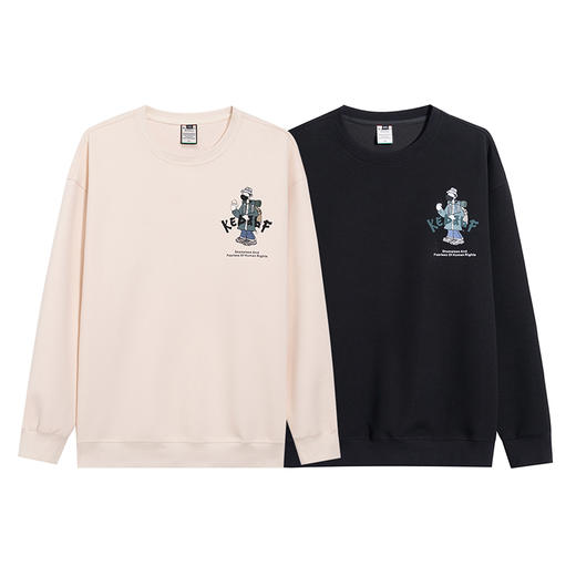 【新款DMH】大依优型大码男装圆领卫衣简约宽松上衣男士胖子打底衫300斤 商品图3