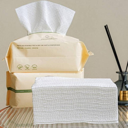 国际一线代工 一次性抽取式加厚干湿两用绵柔洗脸巾（1组3包） 商品图2