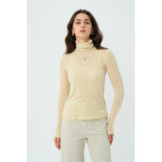 Heydress天丝羊毛高领针织衫女秋季堆堆领叠穿软糯舒适百搭上衣 商品图2