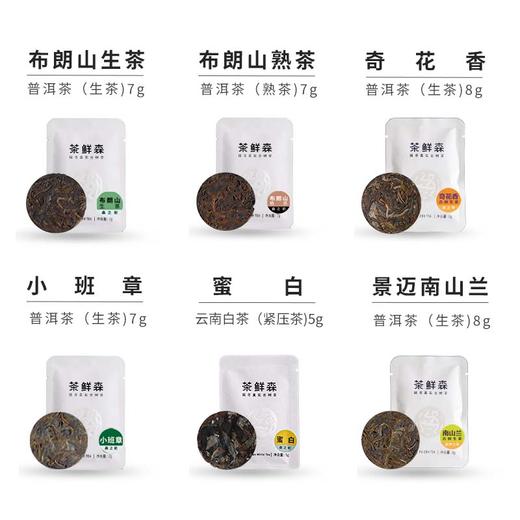 茶鲜森古树茶品鉴装 六种风味小饼茶 生茶 熟茶 白茶 商品图1