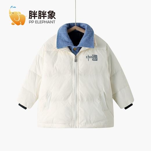 【羽绒零压感 时刻潮流 只选鸭腹大绒朵~】秋冬新款男童女童小孩中小大童装 假两件套立领保暖羽绒服外套 假两件 /设计感 寒冷冬日一件度过-QQ 商品图5