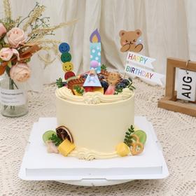 小熊简约水果蛋糕