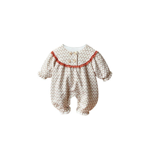【送帽子！】2024年宝宝新款韩版衣服秋冬装连体衣婴儿碎花夹棉保暖外出服爬服 商品图4