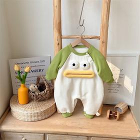 【搞怪大嘴卡通立体婴儿连体衣】春季新款衣服装饰宝宝长袖外出爬爬服