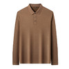 半身缘男装 春秋纯色商务休闲桑蚕丝长袖POLO衫566 商品缩略图11